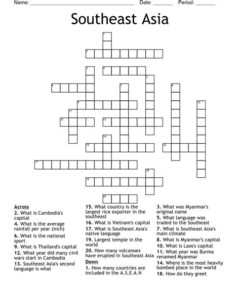 The Crossword Solver found 30 answers to "A sheikhdom of SE Asia (3, 5)", 8 letters crossword clue. . Southeast asian people crossword clue